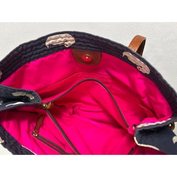 Dooney & Bourke Victoria Duck Print Canvas Tote in Blue / White - Picture 9 of 11